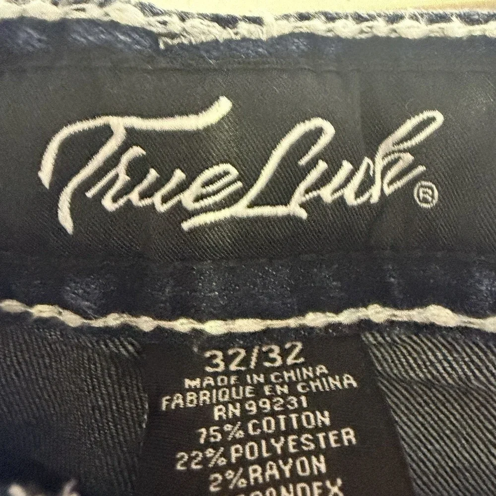 True Luck Jeans Mens 32x32 Straight Leg Denim True Religion Style Y2K